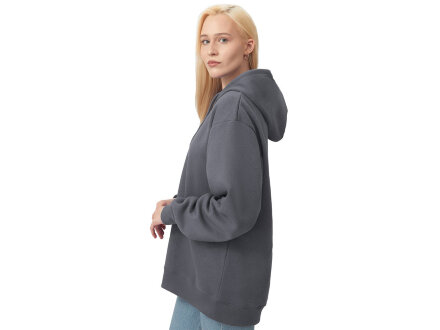 Толстовка с капюшоном оверсайз Lisbon унисекс, темно-серый