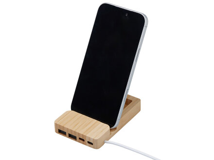 USB хаб Memo, 2*USB, 2*Type C, бамбук USB хаб Memo, 2*USB, 2*Type C, бамбук