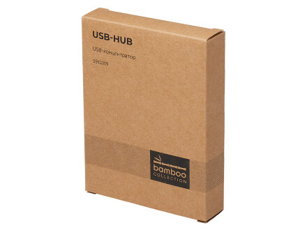 USB хаб Memo, 2*USB, 2*Type C, бамбук USB хаб Memo, 2*USB, 2*Type C, бамбук