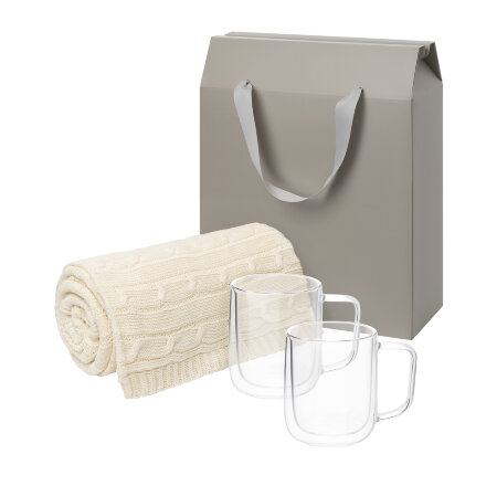 Подарочный набор Viora, Fado в серой коробке-пакете (2 кружки+плед)