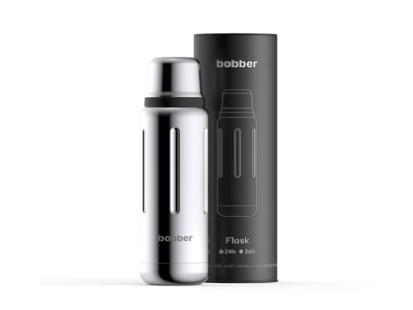 Термос для напитков, вакуумный, бытовой, тм bobber. Объем 0.47 литра. Артикул Flask-470 Glossy с нанесением логотипа