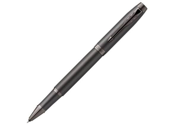 Ручка роллер Parker IM Monochrome Black, стержень:F, цвет чернил: black, в подарочной упаковке. с нанесением логотипа