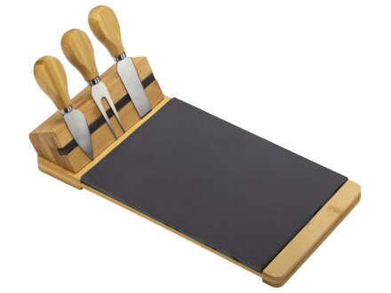 Набор для сыра из сланцевой доски и ножей Bamboo collection Taleggio Набор для сыра из сланцевой доски и ножей Bamboo collection Taleggio