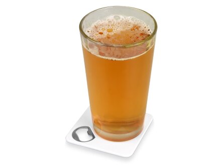 Подставка для кружки с открывалкой Liso, черный/белый Подставка для кружки с открывалкой Liso, черный/белый