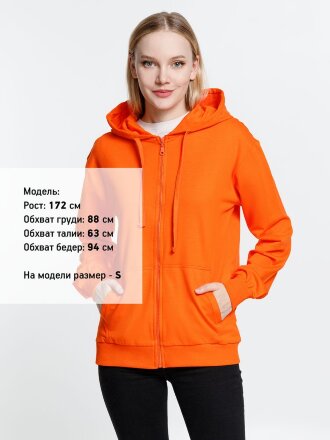 Толстовка на молнии с капюшоном Siverga 2.0, оранжевая Толстовка на молнии с капюшоном Siverga 2.0, оранжевая