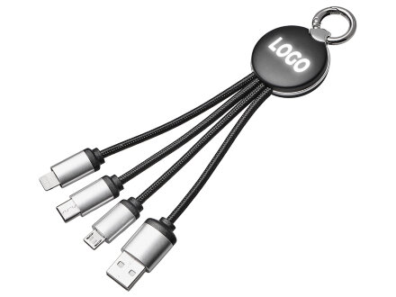 Кабель 3-в-1 с подсветкой лого Ion mini