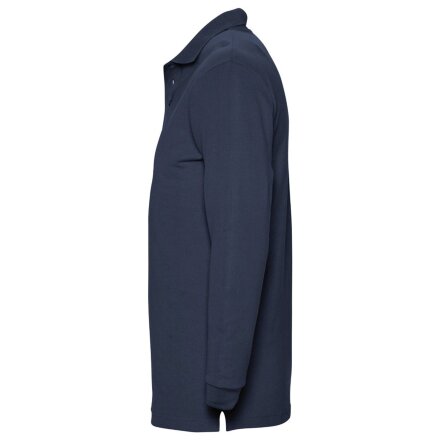 Рубашка поло мужская с длинным рукавом Winter II 210 темно-синяя Рубашка поло мужская с длинным рукавом Winter II 210 темно-синяя