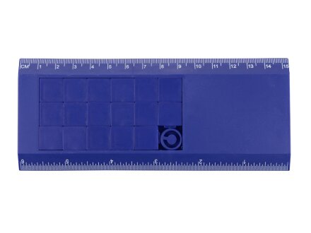 Линейка с игрой Пятнашки, синий Линейка с игрой Пятнашки, синий