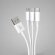 Дата-кабель 3 в 1: micro USB, USB-C, Ligthning, 1.2м, белый, Deppa