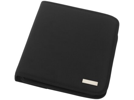 Папка А4 ''Stanford'' на молнии с блокнотом, черный Папка А4 ''Stanford'' на молнии с блокнотом, черный