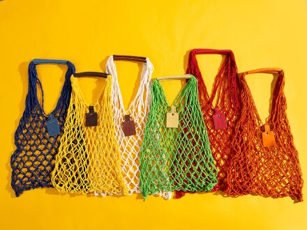 Авоська Dream М old style 15 литров с кожаными ручками, оранжевый (5) Авоська Dream М old style 15 литров с кожаными ручками, оранжевый (5)