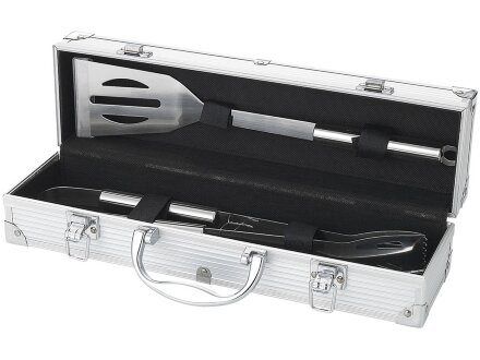 Набор для барбекю в кейсе: лопатка, щипцы, вилка Salvy Набор для барбекю в кейсе: лопатка, щипцы, вилка Salvy