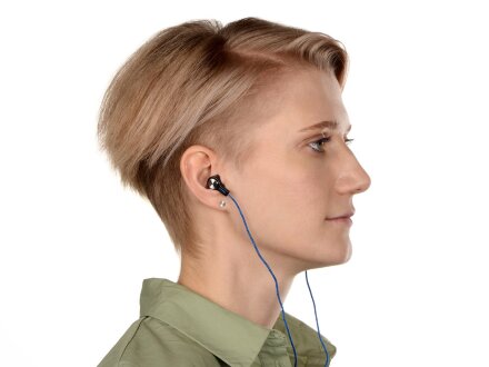 Набор с наушниками и зарядным кабелем 3-в-1 In motion, синий Набор с наушниками и зарядным кабелем 3-в-1 In motion, синий