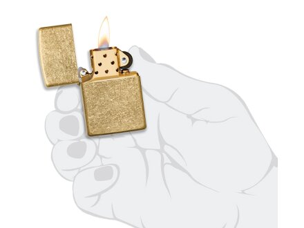 Зажигалка ZIPPO Classic с покрытием Tumbled Brass, латунь/сталь, золотистая, матовая, 38x13x57 мм Зажигалка ZIPPO Classic с покрытием Tumbled Brass, латунь/сталь, золотистая, матовая, 38x13x57 мм