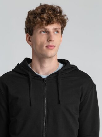 Толстовка на молнии с капюшоном Siverga 2.0, черная Толстовка на молнии с капюшоном Siverga 2.0, черная