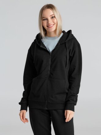 Толстовка на молнии с капюшоном Siverga 2.0, черная Толстовка на молнии с капюшоном Siverga 2.0, черная