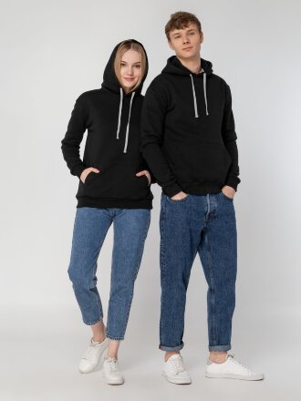 Толстовка с капюшоном Unit Kirenga Heavy, черная Толстовка с капюшоном Unit Kirenga Heavy, черная