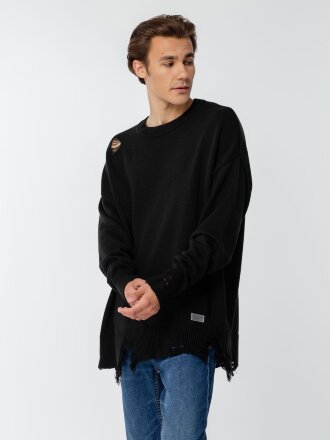 Джемпер оверсайз унисекс Grunge в сумке, черный Джемпер оверсайз унисекс Grunge в сумке, черный