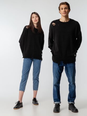 Джемпер оверсайз унисекс Grunge в сумке, черный Джемпер оверсайз унисекс Grunge в сумке, черный