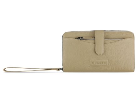 Кошелёк женский BUGATTI Elsa с ключницей, с RFID, песочного цвета, кожа/полиэстер, 18,7х3х10 см Кошелёк женский BUGATTI Elsa с ключницей, с RFID, песочного цвета, кожа/полиэстер, 18,7х3х10 см