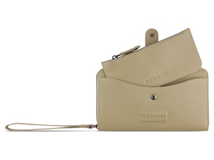 Кошелёк женский BUGATTI Elsa с ключницей, с RFID, песочного цвета, кожа/полиэстер, 18,7х3х10 см Кошелёк женский BUGATTI Elsa с ключницей, с RFID, песочного цвета, кожа/полиэстер, 18,7х3х10 см