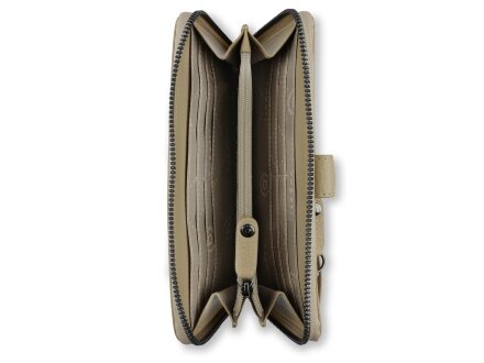 Кошелёк женский BUGATTI Elsa с ключницей, с RFID, песочного цвета, кожа/полиэстер, 18,7х3х10 см Кошелёк женский BUGATTI Elsa с ключницей, с RFID, песочного цвета, кожа/полиэстер, 18,7х3х10 см