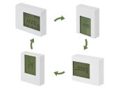 Настольные электронные мультифункциональные часы Rotatio с подсветкой, белый Настольные электронные мультифункциональные часы Rotatio с подсветкой, белый