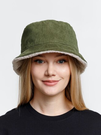 Панама Bucket двусторонняя утепленная, хаки с бежевым Панама Bucket двусторонняя утепленная, хаки с бежевым