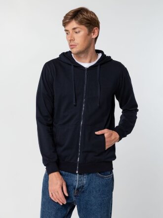 Толстовка на молнии с капюшоном Siverga 2.0, темно-синяя Толстовка на молнии с капюшоном Siverga 2.0, темно-синяя