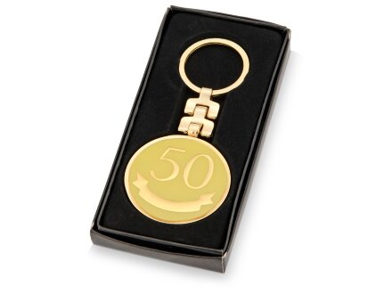 Брелок Юбилей - 50 лет, золотистый Брелок Юбилей - 50 лет, золотистый
