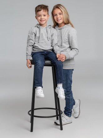 Толстовка с капюшоном детская Kirenga Kids, серый меланж Толстовка с капюшоном детская Kirenga Kids, серый меланж