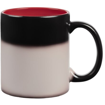 Кружка-хамелеон On Display, матовая, черная с красным Кружка-хамелеон On Display, матовая, черная с красным