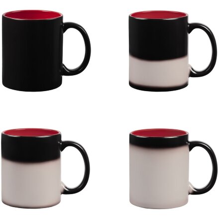 Кружка-хамелеон On Display, матовая, черная с красным Кружка-хамелеон On Display, матовая, черная с красным