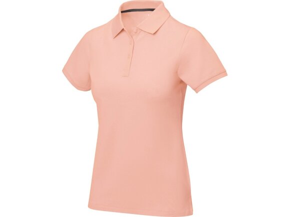 Calgary женская футболка-поло с коротким рукавом, pale blush pink с нанесением логотипа