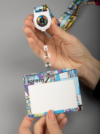 Лента для бейджа с ретрактором TapePrint на заказ Лента для бейджа с ретрактором TapePrint на заказ