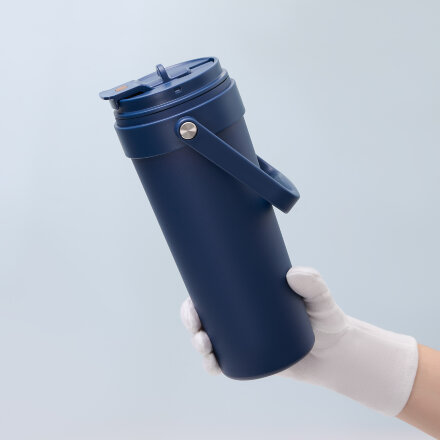 Термокружка вакуумная Solo, синяя