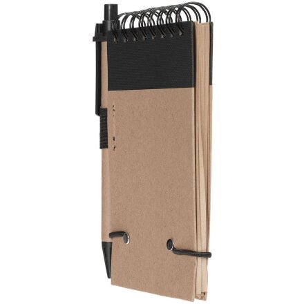 Блокнот на кольцах Eco Note с ручкой, черный Блокнот на кольцах Eco Note с ручкой, черный