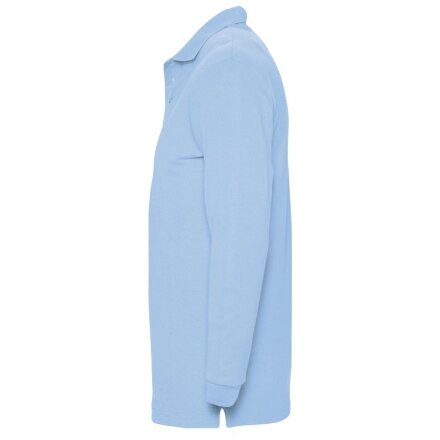 Рубашка поло мужская с длинным рукавом Winter II 210 голубая Рубашка поло мужская с длинным рукавом Winter II 210 голубая