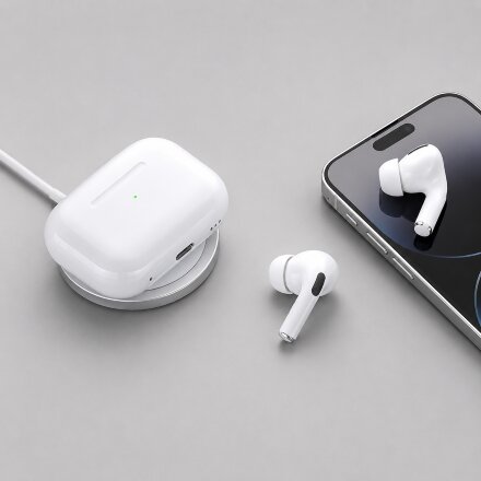 Беспроводные наушники с микрофоном Air Pro 2, TWS, BT 5.3, 300 мАч, QI, белый, Deppa Беспроводные наушники с микрофоном Air Pro 2, TWS, BT 5.3, 300 мАч, QI, белый, Deppa