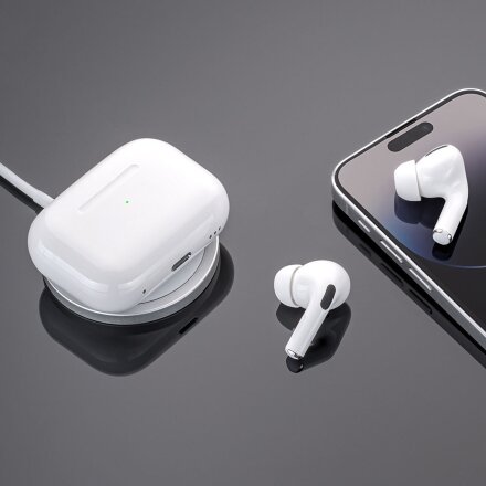Беспроводные наушники с микрофоном Air Pro 2, TWS, BT 5.3, 300 мАч, QI, белый, Deppa Беспроводные наушники с микрофоном Air Pro 2, TWS, BT 5.3, 300 мАч, QI, белый, Deppa
