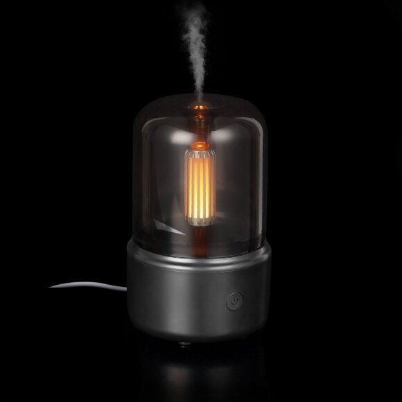 Увлажнитель-ароматизатор с подсветкой mistFlicker, черный с нанесением логотипа