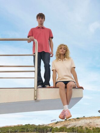 Рубашка поло унисекс Pacific, серый меланж Рубашка поло унисекс Pacific, серый меланж