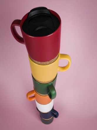 Кружка с пробковой подставкой Corky Walk, красная Кружка с пробковой подставкой Corky Walk, красная