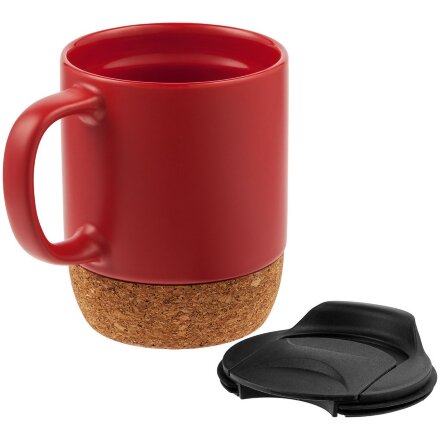 Кружка с пробковой подставкой Corky Walk, красная Кружка с пробковой подставкой Corky Walk, красная