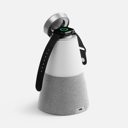 Bluetooth-колонка с беспроводной зарядкой и подсветкой Cone Sonance, серая Bluetooth-колонка с беспроводной зарядкой и подсветкой Cone Sonance, серая