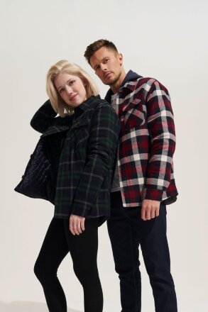 Куртка-рубашка оверсайз унисекс Noah, бордовая Куртка-рубашка оверсайз унисекс Noah, бордовая