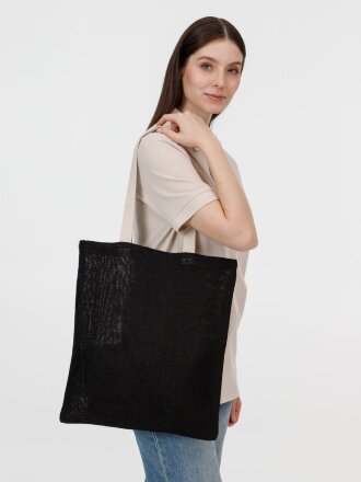 Холщовая сумка на плечо Juhu, черная Холщовая сумка на плечо Juhu, черная