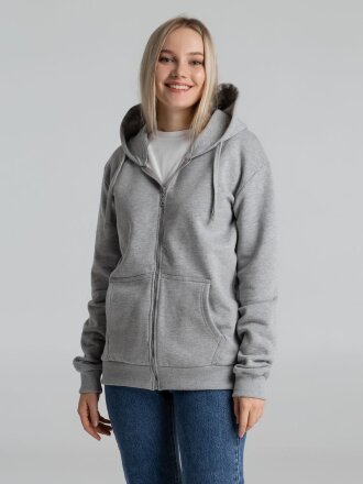 Толстовка на молнии с капюшоном Unit Siverga Heavy, серый меланж Толстовка на молнии с капюшоном Unit Siverga Heavy, серый меланж