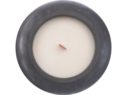 Круглая свечка в бетоне, фитиль дерево, oud wood