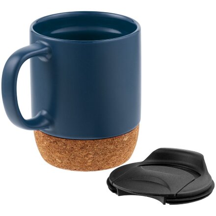 Кружка с пробковой подставкой Corky Walk, синяя Кружка с пробковой подставкой Corky Walk, синяя